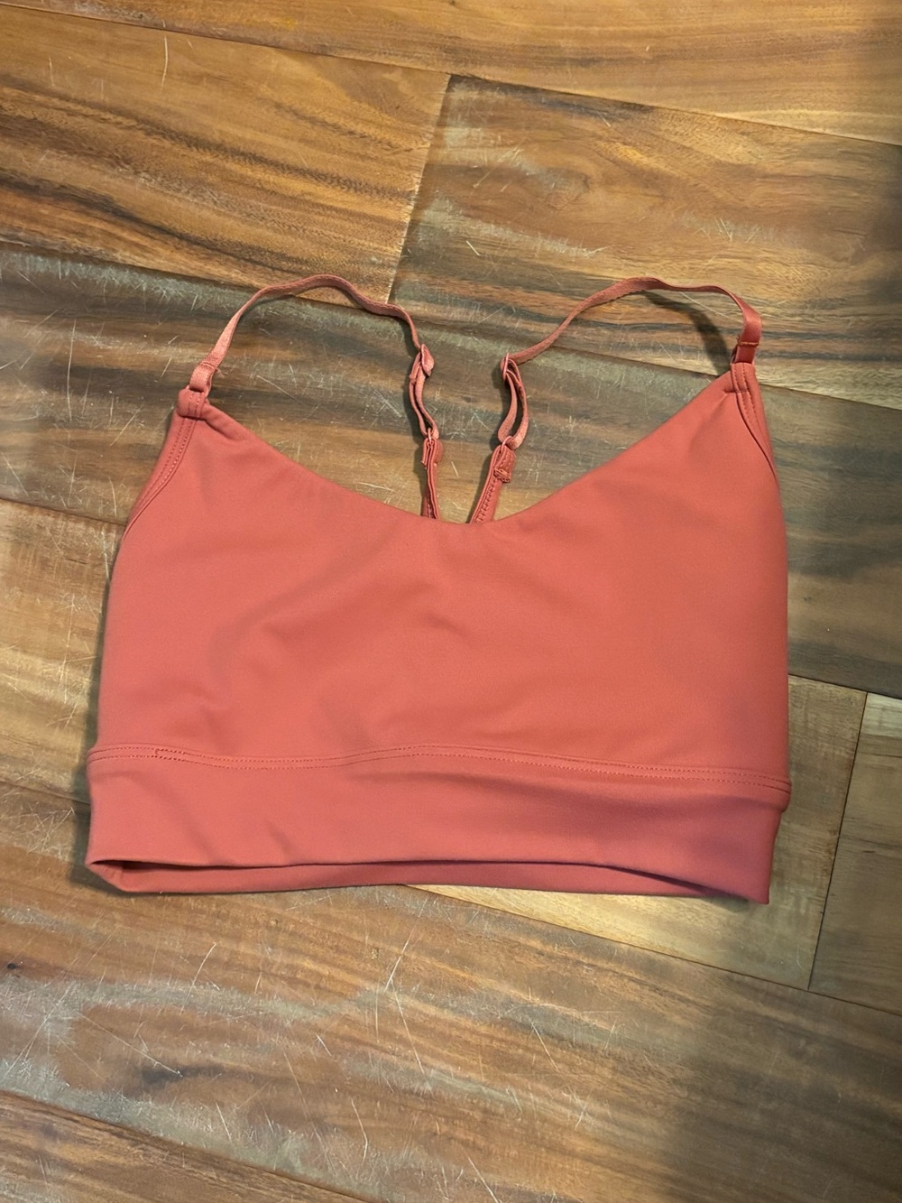 P’tula Sports Bra Size Small Rust‎ Orange Strappy Back Athletic Workout (0831)